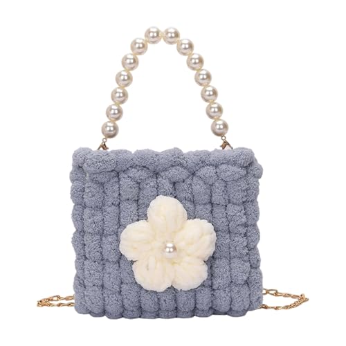 SELVFZ Weiche Wolke Wie Gestrickte Blumenbeutel Mit Gestrickten Blumenbeutel Leichtfreundlich Crossbody Taschen Abend Geldbeutel Häkelhandtasche Organizer von SELVFZ