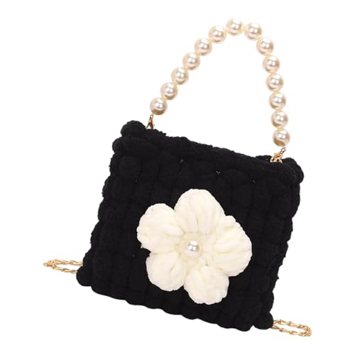 SELVFZ Weiche Wolke Wie Gestrickte Blumenbeutel Mit Gestrickten Blumenbeutel Leichtfreundlich Crossbody Taschen Abend Geldbeutel Häkelhandtasche Organizer von SELVFZ