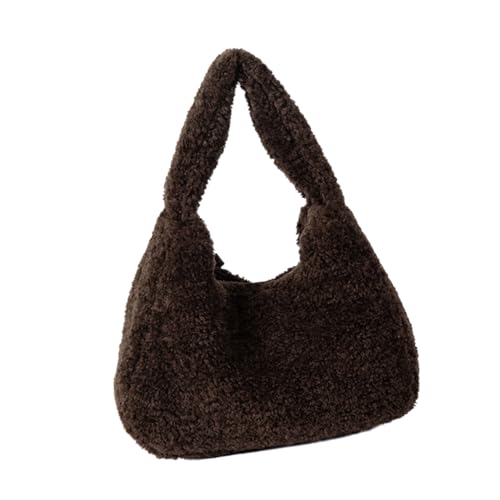 SELVFZ Women Plüsch Tasche Winter Dating Tasche Feste Farbhandtasche All Matching Shopping Female Top Für Tägliche Winterplüsch Für Frauen Mode Top Trendy Handtasche Geldbörse von SELVFZ