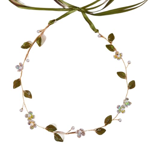 SELVFZ Zarte Florale Perle Kopfbedeckung Leichtes Haarschmuck Für Brautstyling Fitness Oder Feierlichkeiten Imitation Perlen Blumenstirnband von SELVFZ