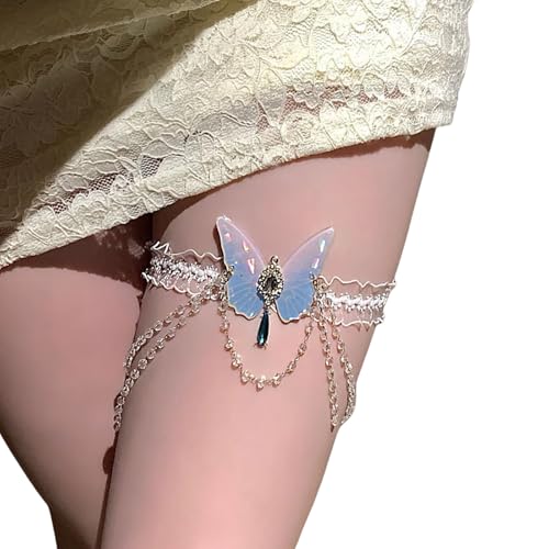 SELVFZ Zarte Legierungsspitzenbeinkette Mit Schmetterlingsbringer Und Schwung Quasten Kaket Armband Design Dekorative Schmetterling Quastenkette von SELVFZ