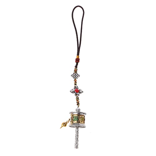SELVFZ Zarte Tibetische Nepal Schnitzerei Rotatierbar Für Schlüsselring Gebetsradspinner Anhänger Keychain Charms Handtasche Keyring Keychain Photocard von SELVFZ