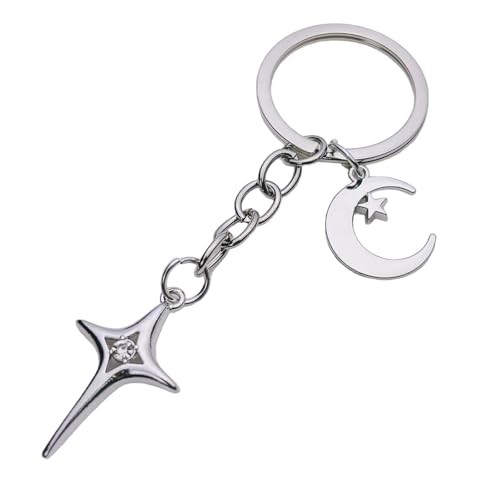 SELVFZ Zeitgenössischer Mond Und Star Keychain Vielseitige Legierung Dekoration Schlüsselring Unisex Modeaccessoire Für Den Täglichen Gebrauch von SELVFZ
