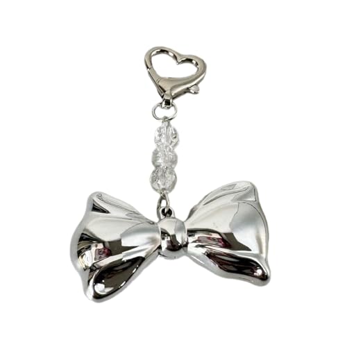 Schöne Silberne Bowknot Perle Keychain Anhängerbeutel Telefon Anhänger Frauen Rucksack Handtasche Charme Schöne Hänge Dekoration von SELVFZ