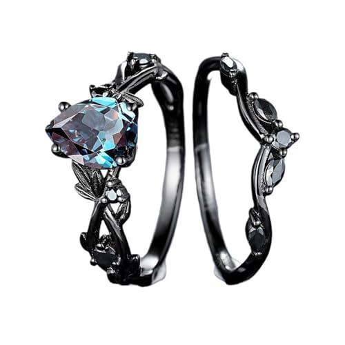 Set Von 2 Aquamarine Stones Ringe Elegante Blaue Edelsteine Fingerringe Für Modische Frauen Party Kleidung Accessoires Set Von 2 Aquamarine Stones Ringe Elegante Blaue Edelsteine Fingerringe Für Modische Frauen Party Kleidung Accessoires von SELVFZ
