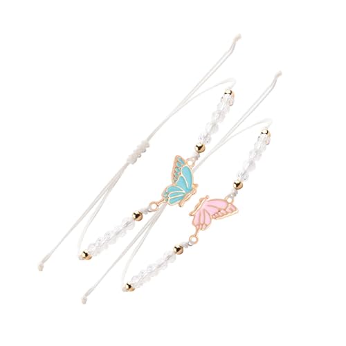 Set Von 2 Freundschaftsarmbändern Für Mädchen Und Kinder Eleganter Schmetterling Charme Handchain Handgefertigte Freundin Geschenke Modeaccessoires von SELVFZ