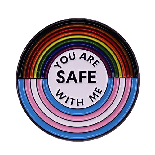 Sie Sind Mit Sicherheit Mit Mir Emaille Brosche Rucksack Kleidung Pin Homosexuell Rainbow Color Badge Accessoires Jubiläumsgeschenk Sie Sind Sicher Mit Mir Pin Pin von SELVFZ