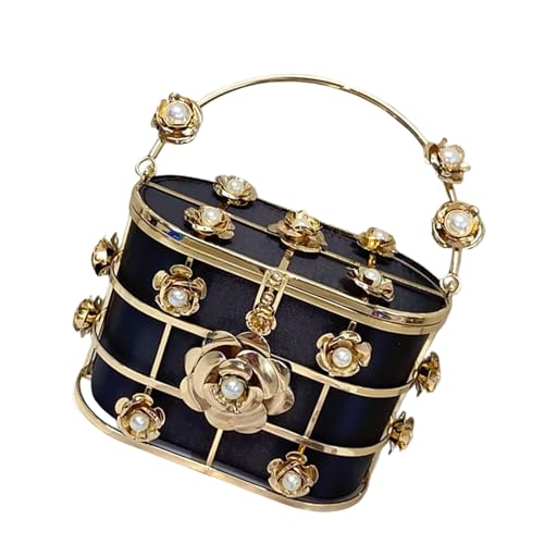 Stilvolle Eimer Tasche Metall Blumen Crossbody Taschen Elegante Schulterabend Geldbörse Damen Handtasche Für Mode Frauen Hochzeitsfeier Geldbeutel von SELVFZ