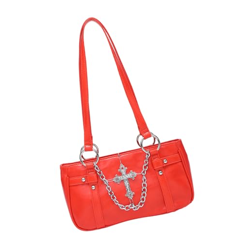 Stilvoller Punk Inspiriert Agensack Mit Legierungskette Detail Retro Styles Handtaschen Achselhöhlen Taschen Für Den Alltag Und Party Gothic Mode Handtasche Verwenden von SELVFZ