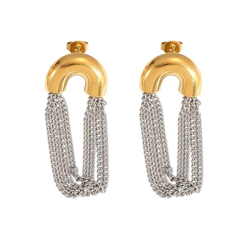 Stylische Mehrfachstränge Quasten Fallen Ohrringe Edelstahl Elegantes Accessoire Für Den Täglichen Gebrauch Sonderveranstaltung Edelstahl Dangle Ohrringe von SELVFZ