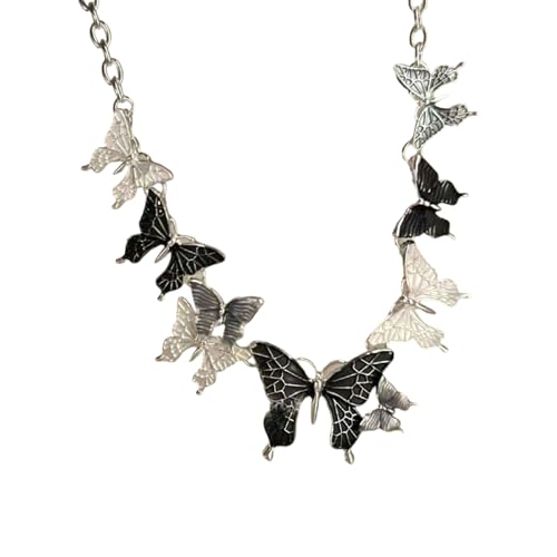 Stylish Butterfly Anhänger Halskette Kette Halskette Handgefertigte Legierungstextur Für Party Alltagsbekleidung Verstellbarer Schmetterlings Trottel Colarbone Kette von SELVFZ