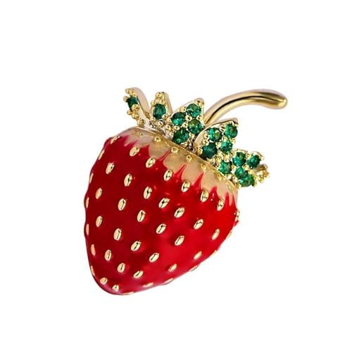 Stylish Erdbeer Brosche Multi Purpose Nonslip Clip Schmuckgeschenk Für Mädchen Frauen Modezubehör Vielseitig Trage Alloy Pin von SELVFZ