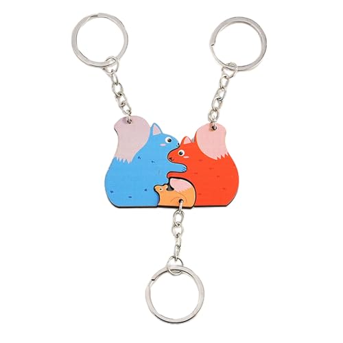 Tierfamilie Schlüsselbund Puzzle Keyrings Set Stylish Keychain Set Für Hochzeits Geburtstag Geeignet von SELVFZ