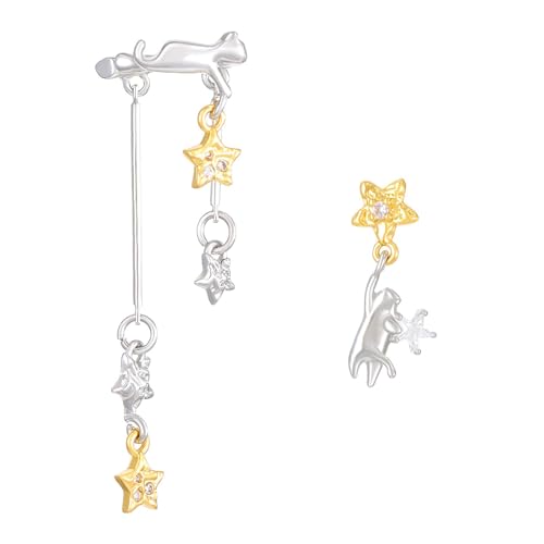 Trendy Cats Star Quasten Ohrstöben Bequeme Tragenclip Auf Ohrringen Handwerk Von Robusten Legierungsmaterialien Für Stilvolle Damen Star Cats Designs Schmuck Schmuck von SELVFZ