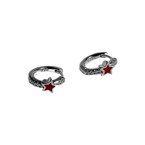 Trendy Geometrische Stern Hoop Ohrringe Für Frauen Kupfer Minimalistischer Rundkreis Ohrring Clip Statement Schmuckzubehör von SELVFZ