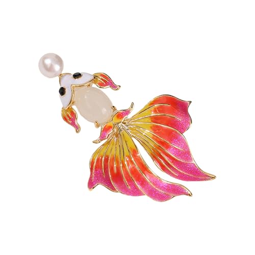 Verspielte Tierverletzungsnadel Emaillierte Goldfischbrosche Vielseitige Bag Dekoration Legierung Kleidungszubehör Für Lässige Outfits Süßwasserperlen Legierung Brosche Brosche von SELVFZ