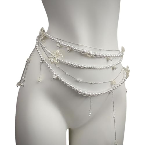 Verstellbare Multi Stränge Perlen Körperketten Stapelbare Taille Schmuckzubehör Für Kleiderhemden Und Lässige Outfits Vielseitiges Taillenzubehör Für Frauen von SELVFZ