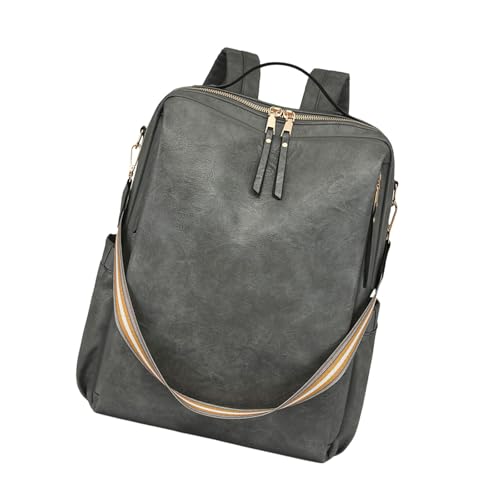 Vintage Styles Frauen Rucksack Mit Mehreren Fächern Für Schularbeit Und Freizeit Große PU Leather School Tasche Stylish College Rucksack Vintage Styles Frauen Rucksack Mit Mehreren Fächern Für Schularbeit Und Freizeit Große PU Leather School Tasche Stylish College Rucksack von SELVFZ