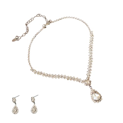 Wassertropfen/Quasten Bridal Schmuck Set Bunte Strasshalskette Und Ohrringe Für Hochzeiten Bankett Mode Krawis Hypoallergen Schmuckset Hypoallergene von SELVFZ