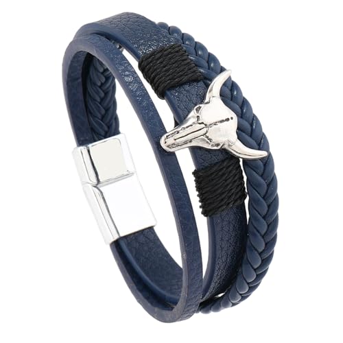 Weiche PU Leder Armband Verstellbarer Magnetverschluss Stylish Retro Punk Handgelenk Schmuck Für Männer Frauen Magnetisches Armband von SELVFZ