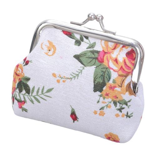 Women Girl Canvas Wechseln Geldbeutel Wechselbeutel Mit KISS CLASP Münzbriefblättern Brieftasche Für Die Tägliche Abendparty Blumenbrieftasche Für Frauen von SELVFZ