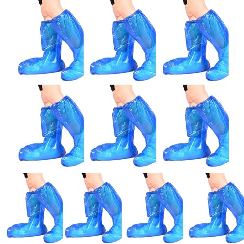 10 Paar Einweg Verdickte Kofferraumschuhabdeckung Wasserfestes Anti Schlupf Plastik Regenschuhe Überschuhe Für Kinder Für Erwachsene Schuhgeräte Zum Wandern von SELiLe