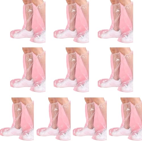 10 Paar Einweg Verdickte Kofferraumschuhabdeckung Wasserfestes Anti Schlupf Plastik Regenschuhe Überschuhe Für Kinder Für Erwachsene Schuhgeräte Zum Wandern von SELiLe