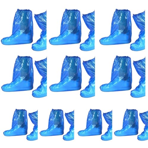 10 Paar Einweg Verdickte Kofferraumschuhabdeckung Wasserfestes Anti Schlupf Plastik Regenschuhe Überschuhe Für Kinder Für Erwachsene Schuhgeräte Zum Wandern von SELiLe