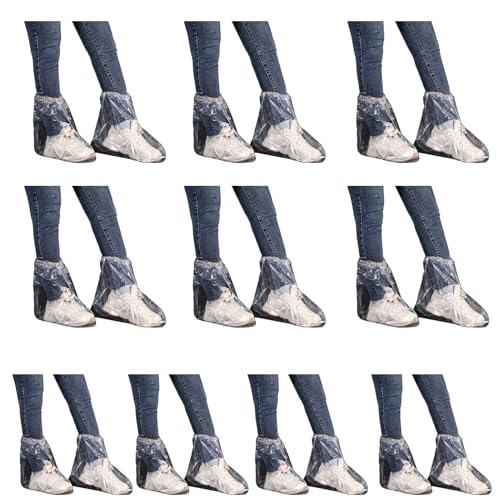 10 Paar Einweg Verdickte Kofferraumschuhabdeckung Wasserfestes Anti Schlupf Plastik Regenschuhe Überschuhe Für Kinder Für Erwachsene Schuhgeräte Zum Wandern von SELiLe