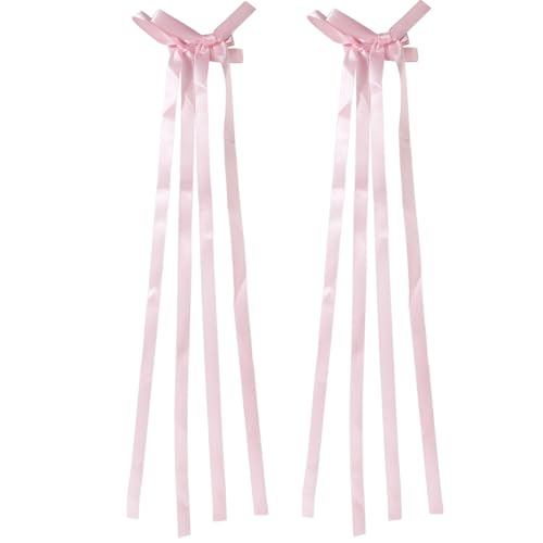 2 Stück süße süße Mädchen-Haarspangen mit langer Schleife, elegante 2000er-Jahre-Stil, Haarschmuck, süße Balletcore-Haarnadeln für Frauen von SELiLe