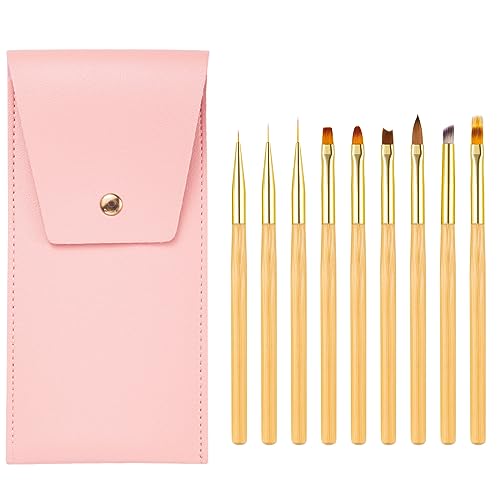 9 Teile/satz Nagel Kunst Pinsel Professionelle Acryl Liner Punktieren Zeichnen Schnitzen Stift Für Pulver UV Gele Frauen DIY Maniküre Detail Nagel Design Malerei Pinsel Nylon von SELiLe