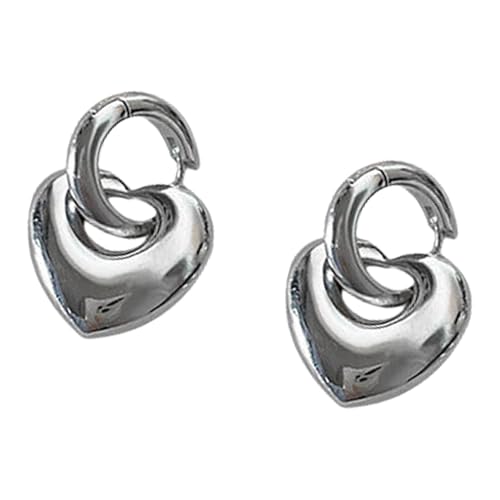 Abnehmbare Herzform Hörringe Geometrische Ohrschnallen Bequeme Tragenohr Ohr Accessoires Für Modeliebhaber Vielseitige Herzohrringe von SELiLe