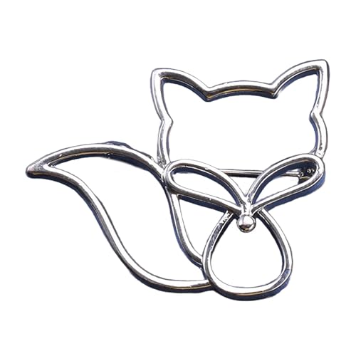 Alloy Hollow Foxes Brosche Stecknadel Stilvolle Lappelstift Metal Foxes Brosche Kleidung Accessoire Geeignet Für Frauen Wasserfeste Niedliche Tiercorsage von SELiLe
