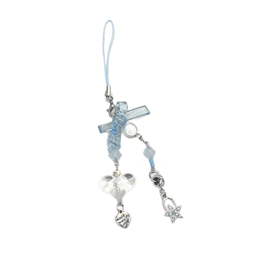 Buntes Acryl Schmetterling Perlen Telefon Charme Handy Kette Anhänger Keyring Zubehör Schlüsselbund Für Bag Geldbeutel Rucksackdekoration Für Telefone von SELiLe