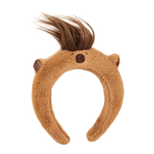 Capybara-Stirnband für Teenager, Cartoon-Design, Plüsch-Kopfbedeckung für Erwachsene, zum Schminken, Waschen des Gesichts, Sport-Stirnband, rutschfest, elastische Stirnbänder für Damen, elastische von SELiLe