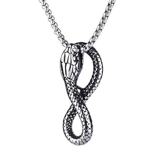 Einzigartige Ouroboros Schlange Anhänger Halskette Stylische Schlange Designs Halskette Edelstahl Heckkette Für Alternative Modepunkstile von SELiLe