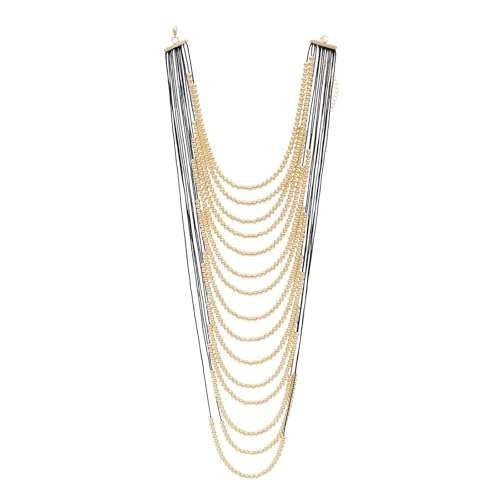 Elegante Multi Schicht Perlen Halskette Wasserfall Schlüsselbein Kette Einstellbare Länge Neckkette Für Styles Enthusiasten Ethnischer Schmuck von SELiLe