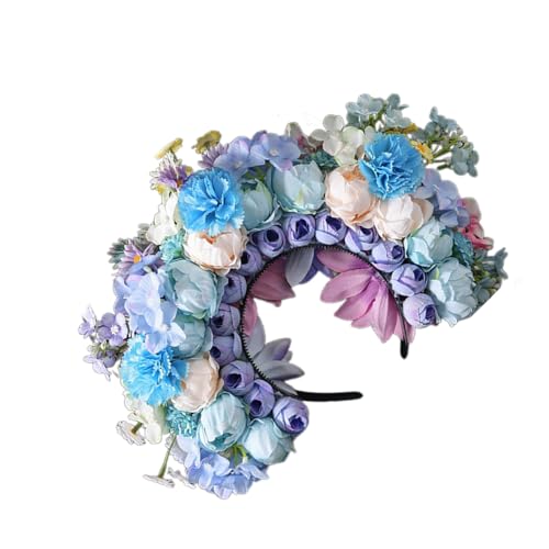 Ethnisches Braut-Stirnband, Haarkranz, Blumen, Hochzeit, Blumen-Stirnband, Strand-Haarband, Damen-Haar-Accessoire, handgefertigter Blumen-Kopfschmuck von SELiLe