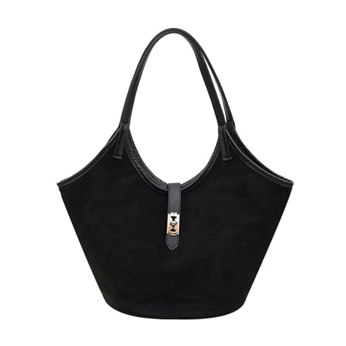 Faux Suedes Leder Umhängetasche Für Frauen Fall Eimer Handtasche Mit Runden Hals Designs Große Kapazität Unterarmtasche Frauen Kunstleder Handtasche von SELiLe