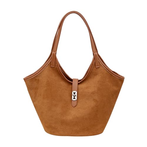 Faux Suedes Leder Umhängetasche Für Frauen Fall Eimer Handtasche Mit Runden Hals Designs Große Kapazität Unterarmtasche Frauen Kunstleder Handtasche von SELiLe