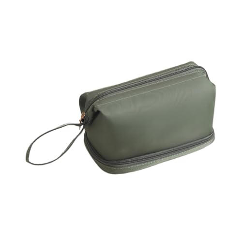 Feste Farbkosmetikbeutel Große Kapazität Make Up Toilettenspeicher Doppelschicht Waschung Für Frauen Und Mädchen Doppelschicht Toilettensteiger Reisen Make Up Aufbewahrung Tragbarer Kosmetik von SELiLe