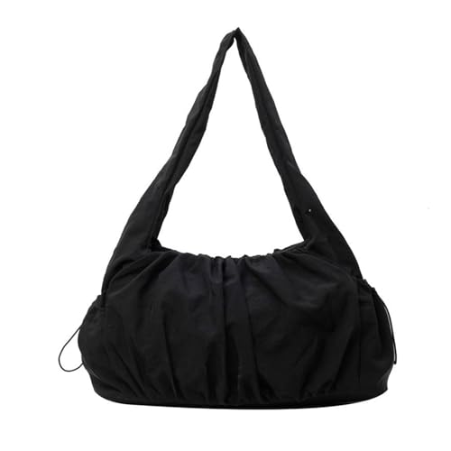 Frauen Modische Plissierte Umhängetasche Große Kapazität Feste Farbe Nylon Handtasche Unterarm Für Studenten Und Pendler Stilvolle Pendler von SELiLe