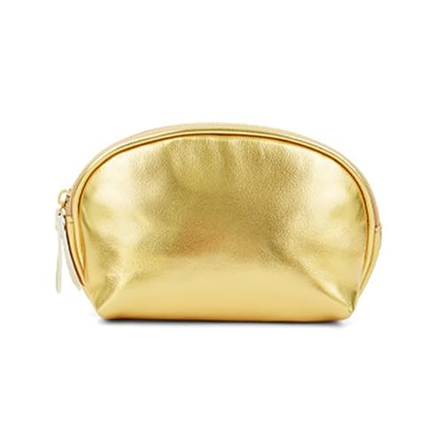 Goldfarbene Make-up-Tasche für Damen, vielseitiger Make-up-Koffer, wasserdicht, Kosmetik-Organizer, Handtasche, große Kapazität, Reißverschluss, stilvolle Aufbewahrungslösung, Halbrunder Dutt von SELiLe