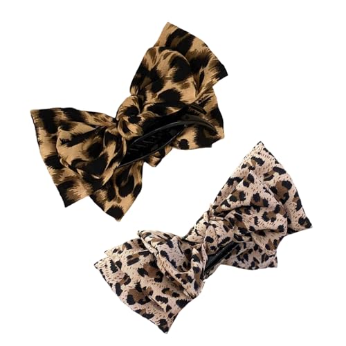 Haarklaue Clip Girl Thema Haartuelle Klemme Leoparden Drucken Bughaarhalter Barrettes Starke Haarnadel Für Mädchen von SELiLe