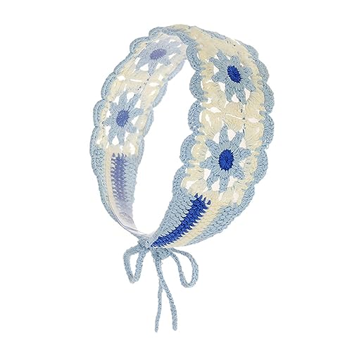 Häkel-Stirnband, ausgehöhltes Haar, Kopftuch, Raffhalter, ethnische Stile, Blumenmuster, Turban für Mädchen und Frauen, Foto-Requisiten, böhmische Blume, Stirnbänder, Hochzeit von SELiLe