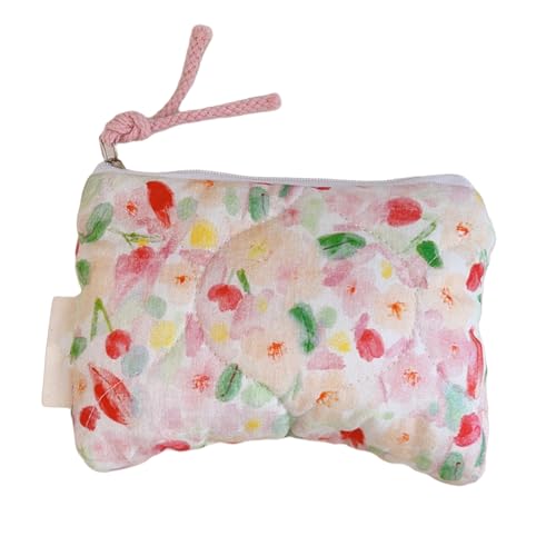 Mode Florale Baumwoll Make Up Tasche Für Frauen Tragbarer Kosmetikkoffer Mit Reißverschluss Reisetoppels Organisierte Baumwoll Lippenstift Tasche Mit Reißverschluss von SELiLe