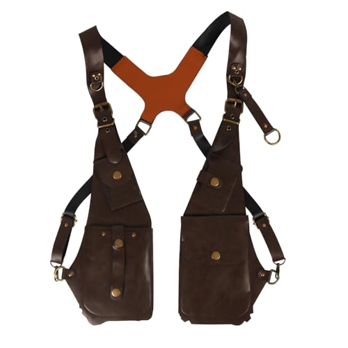 Outdoor Telefonbeutel PU Leder Schulter Doppelbeutel Versteckt Achselgurt Brieftasche Einfach Zu Benutzen Männer Frauen Versteckt Achselhalter Handy von SELiLe