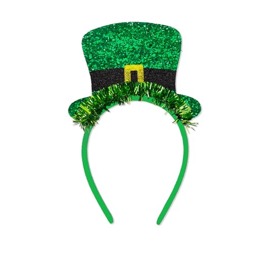 Patricks Day Stirnband für Erwachsene, glänzendes Glitzer-Puder, irische Pailletten, Festival, Party, Haarreif für Teenager, Kopfbedeckung, Pailletten, Stirnbänder für Mädchen, grüne Pailletten, von SELiLe