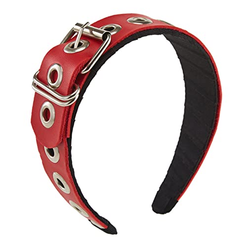 Punk-Stirnband, Lederschnalle, Stirnband, PU-Leder-Stirnband, Metallschnalle, Gothic-Tiaras, PU-Leder-Kopfbedeckung, Rock-Stirnband, PU-Leder-Stirnband von SELiLe