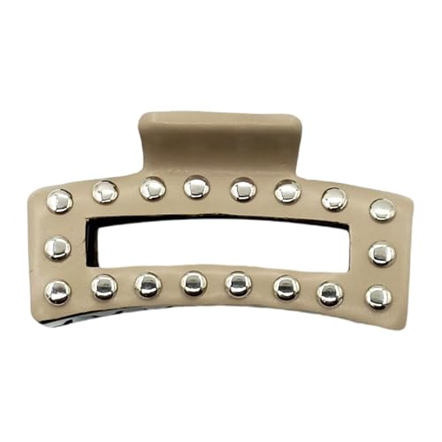 Rechteckige Haarklauenclip Mit Atmungsaktivem Hohlem Design Und Bolzen Detail Punk Styles Haarteil Für Stilvolles Aussehen von SELiLe